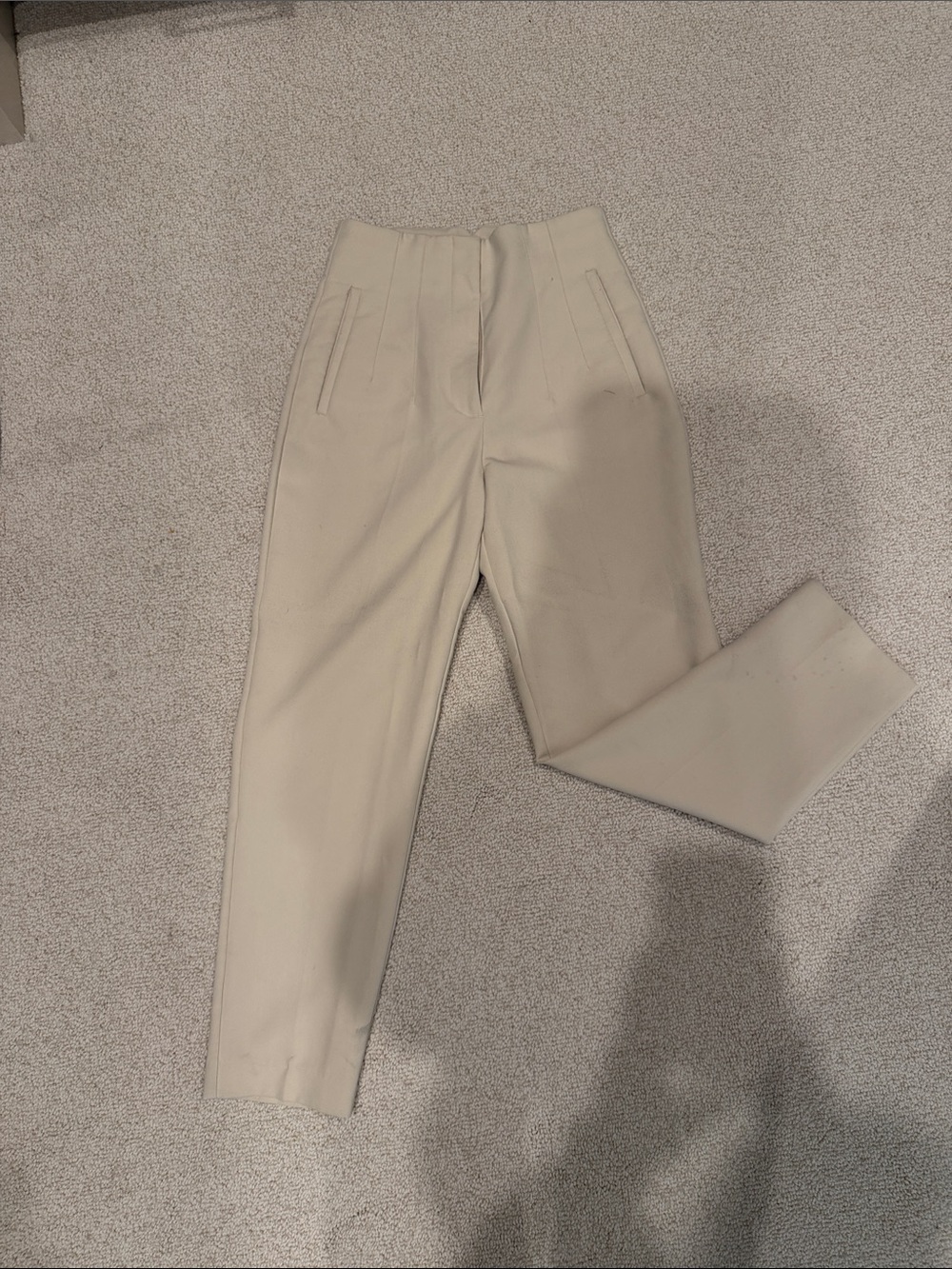 Zara Tailored high waisted Cream Dress Pants